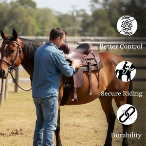 Selle de cheval en cuir de style western |   Qualité supérieure, fabriqué à la main |   Confort, durabilité, style |   Équipement d'équitation professionnel 2026 Heavy Duty - Product Image 3