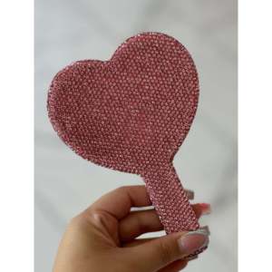 <b>Lighted</b> Double-Sided <b>Vanity</b> <b>Mirror</b> with Foldable Handle Rose-Shaped PU Frame - Product Image 5