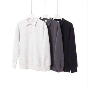 Nouveaux Styles Vente En Gros Personnalisé 350 Gsm 100% Coton Polo Neck Sweatshirts pour Hommes pour Femmes - Product Image 2