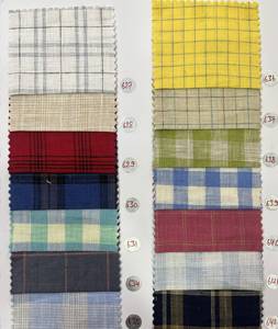 MEILLEUR PRIX Lin 60 Lea fil teint à carreaux à rayures tissu de chemise pour chemise formelle de haute qualité - Product Image 4