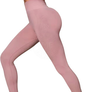 High Waist Yoga <b>Leggings</b> Full Length <b>Mesh</b> Textured Spandex Polyester Breathable Women's Pants Orange Blue Logo Left Leg - Product Image 1