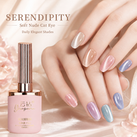 Yunzuan 15ml Vernis Gel UV LED Magnétique Effet Œil de Chat Nude, Soak Off, Effet Peau de Verre Scintillant pour Salon