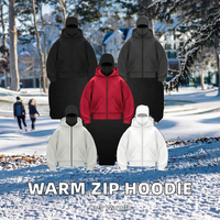 Sweat-shirt cagoule intégrale zippée pour homme, en polaire et coton, avec logo personnalisé OEM, style Ninja, strass et design High Street, pour l'hiver