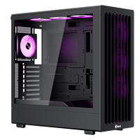Casing PC Starcool ATX Mid Tower dengan Kipas RGB dan Port USB - Konstruksi Logam untuk Komputer Gaming
