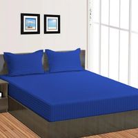 Juego de Ropa de Cama Portátil Antibacteriana Desechable de Satén a Rayas de Algodón Egipcio 400 Hilos, 100% Lino, Incluye Sábana, Funda de Almohada y Funda Nórdica