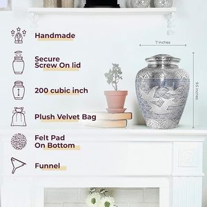 Handmade Mosaic Aluminium and Glass Cremation <b>Urn</b> <b>Large</b> Adult Size Burial Hand Applied Individual Tiles Unique for Funerals - Product Image 6