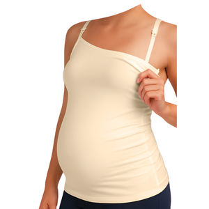 Camiseta Interior de Lactancia de Algodón, Ropa de Maternidad en Beige/Negro/Blanco, Tallas S-XL, SKU AYCI-113 - Comodidad y Estilo Óptimos - Product Image 2