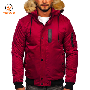 Chaqueta acolchada informal de gran tamaño cálida de nailon brillante de talla grande granate, nuevo diseño, logotipo personalizado, chaquetas acolchadas de invierno para hombre, servicio OEM - Product Image 1