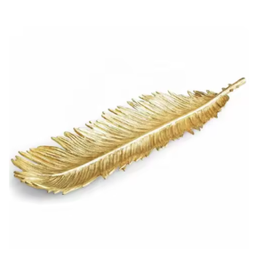 Bandejas para servir hechas a mano de Venta caliente para centros de mesa Decoración Bandeja para servir alimentos en forma de hoja de metal para decoración de vajilla - Product Image 3