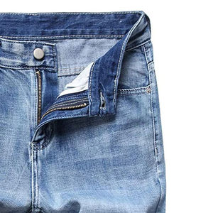 Vente chaude High Street Meilleure Mode Taille Élastique Hommes Denim Shorts Conception Personnalisée Logo Imprimé de Haute Qualité Solide Teint Uni - Product Image 3