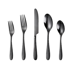 Cubiertos de acero inoxidable Juego de cubiertos Hecho a mano Diseño único Juego de cubiertos de metal plateado Restaurante y hotel Cubiertos útiles - Product Image 1