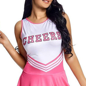Vente chaude Uniforme de cheerleading pour femmes sans manches de haute qualité Confortable Respirant Polyester 220g Style ensemble - Product Image 6