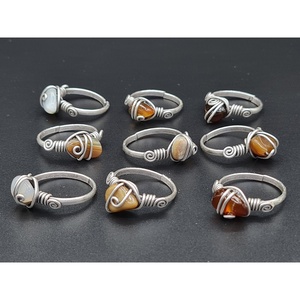 Stylish Silver Plated Fashion <b>Rings</b> with Natural Stone Accents for Resale Collections - Product Image 1