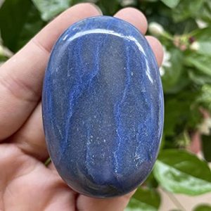 Blue Aventurine Đá Cọ Bỏ Túi Pha Lê Chữa Lành Xà Phòng Hình Bầu Dục Bóng Đá Lo Lắng Năng Lượng Cho Suy Ngẫm Lo Âu - Product Image 3
