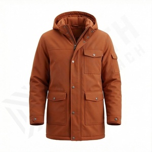 Veste parka matelassée pour homme, manteau chaud à capuche, couleur personnalisée, vêtement thermique isolé, vêtement d'extérieur résistant, protection contre la neige - Product Image 1