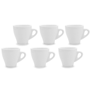 Set di 6 tazze di ceramica Espresso 80ml porcellana bianca lavastoviglie microonde cassaforte casa Bar tazze da caffè diametro 6cm - Product Image 1