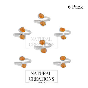 925 Sterling Silver Natural Shape <b>Turquoise</b> <b>Ring</b> Bezel Setting Classic Style for Engagement Anniversary Gift Pack of 6 - Product Image 2