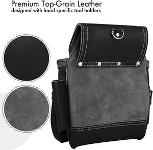 Premium Quality Genuine <b>Leather</b> Heavy Duty Detachable <b>Tool</b> Organizer Bag OEM/ODM Customizable Color Logo for Electricians - Product Image 6
