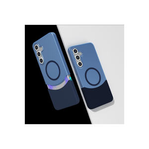 Étui en silicone magnétique bleu marine compatible M-Safe pour Samsung pour Galaxy S25 A53 A21s Plus - Housse de protection premium - Product Image 1