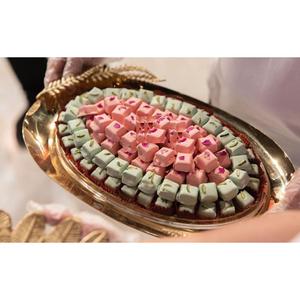 Vente en gros de plateau à chocolat décoratif pour mariages plateau de service à chocolat en métal doré écologique de qualité de luxe plateau à dessert porte-dessert - Product Image 4