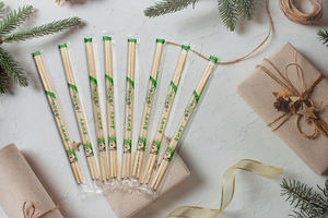 Palillos redondos de 19,5 cm de largo, palillos dobles, palillos desechables de bambú para restaurantes - Product Image 3