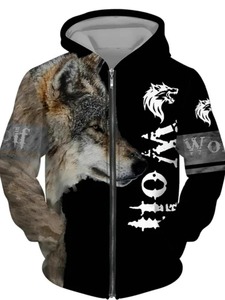 New <b>Organic</b> Cotton Casual Pullover Premium Breathable Wholesale Men's Hoodies Stylish 3D Printed Zipper Hoodies Men - Product Image 2