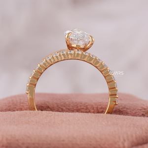 แหวนหมั้นเพชรทรงลูกแพร์ 2.00 กะรัต ความสะอาดระดับ F VVS เพชรเลี้ยงในห้องปฏิบัติการ สำหรับผู้หญิง หรูหรา ได้รับการรับรองจาก IGI ทองคำขาว 18k - Product Image 5