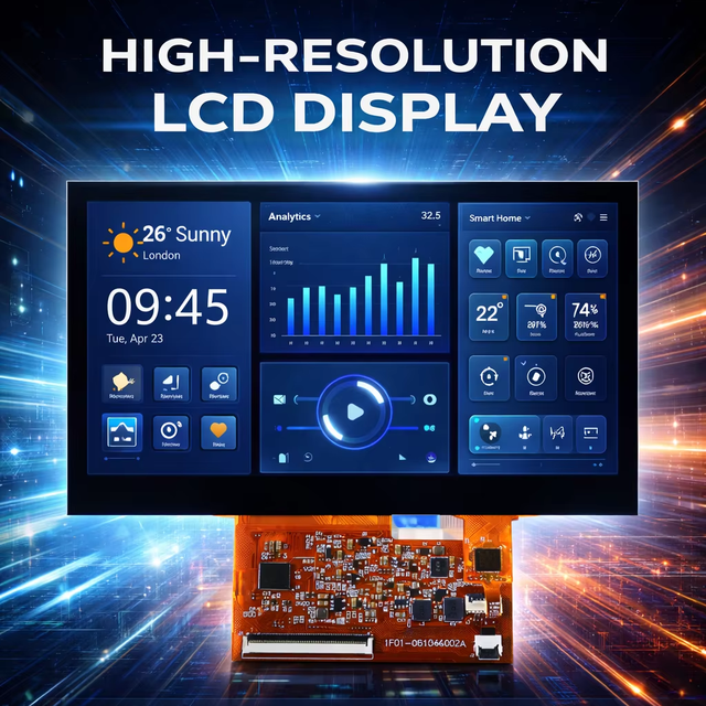 7 Inch TFT LCD Display Module 800x480 QSPI SPI 8080 Interface Capacitive Touch Panel for Industrial HMI