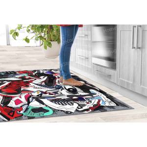 Alfombra Estampada: Alfombra Moderna con Diseño de Zapatillas Deportivas, Diseño de Grafiti, Decoración Popular para el Hogar, Alfombra Suave con Pelo - Product Image 4