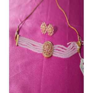 Parure de bijoux vintage en cristal rose et diamant, plaqué or rose, motif floral classique, pour fête, mariage, cadeau, pierre principale en platine - Product Image 2