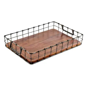 ถาดเสิร์ฟอาหารทำจากไม้โลหะดีไซน์พิเศษสำหรับแขกงานแต่งงานตกแต่งบ้าน - Product Image 1