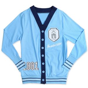 Custom Logos Sorority Fraternity Embroidery <b>Cardigans</b> Green White V-Neck Stripe Knitted Sweaters Casual Button Decoration <b>Front</b> - Product Image 1