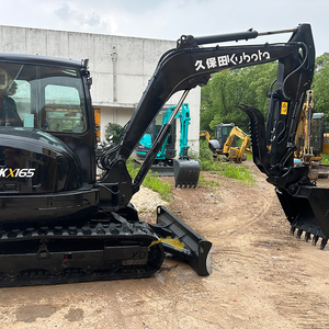 中古クボタKX165-5ミニショベル、6トン（5.5トン）KX165、サム付き油圧クランプ、日本製クローラー掘削機 - Product Image 4