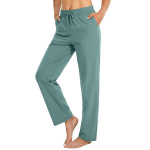 Pantalon de survêtement taille haute pour femme avec étiquette d'impression de logo personnalisée et personnalisation de broderie pour la salle de sport ou le yoga - Product Image 1