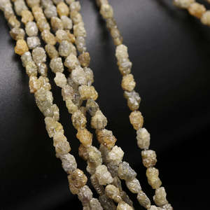 Perles brutes non taillées en diamant jaune, naturelles, 2-3 mm, 15 pouces, pour bijoux artisanaux uniques - Product Image 1