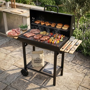 Barbecue fumoir à charbon de bois certifié CE ETL <span class=keywords><strong>GS</strong></span> avec rôtissoire électrique en option, personnalisation OEM, vente en gros directe usine - Product Image 2
