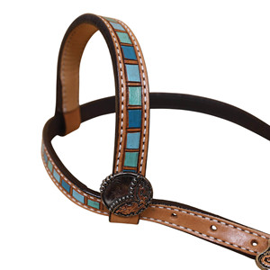 ชุดแทคแบบตะวันตกสำหรับงานหนักเข็มขัดหนังกว้างบังเหียนม้าแบบตะวันตกเครื่องมือลายเสือดาว - Product Image 4