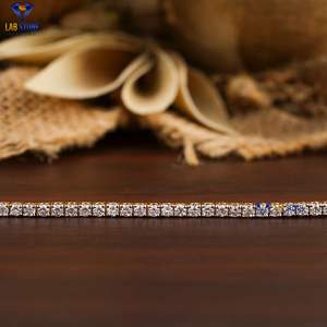2.01 CT Rond Brillant Coupe Diamant Tennis Bracelet 18k Or Jaune Cvd/Hpht Diamant Bijoux - Product Image 3