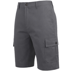 Short cargo homme 100% coton toile, taille mi-haute, style urbain, fermeture éclair, teint en fil 220g - Product Image 4
