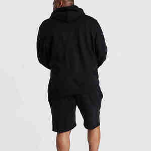 Conjunto de Sudadera con Capucha y Pantalones Cortos Casuales para Hombre, 100% Algodón, Servicio OEM, Transpirable, Estilo con Cordón, Liso - Product Image 6