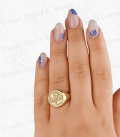 Bague Chevalière Fleur de Thistle Écossais en Argent Sterling 925 Massif Vermeil Or 14mm, Faite à la Main, Gravée sur Mesure avec Monogramme, Idéale pour les Fêtes