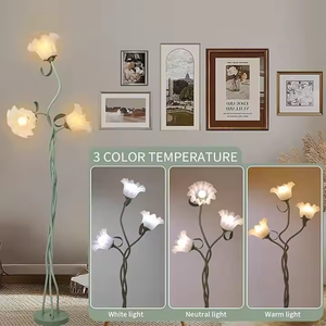 Hình dạng khác nhau MỤC VỤ hoa Đèn sàn ba đầu ống + Acrylic Chụp đèn + USB Cáp phòng ngủ sàn đèn vườn - Product Image 5