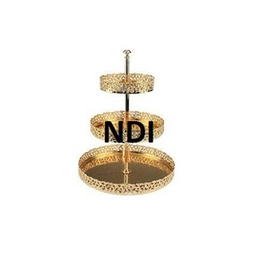 Hotels & Restaurant <b>Supplies</b> Wedding Party <b>Decoration</b> Custom Design Gold Plated Single Tier <b>Cake</b> Stand - Product Image 1