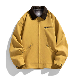 แจ็กเก็ตผ้าแคนวาสสำหรับผู้ชายเสื้อแจ็กเก็ตทำงานแนวสตรีทสำหรับใส่กลางแจ้งทรงโอเวอร์ไซส์สไตล์วินเทจซักได้ตามต้องการสำหรับฤดูหนาว - Product Image 1