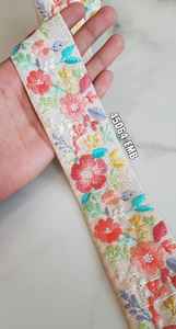 Bracelets et lacets brodés à la machine, personnalisés, brodées à paillettes, de couleur rose et jaune et orange, pour les robes de mariée, 50 pièces - Product Image 4