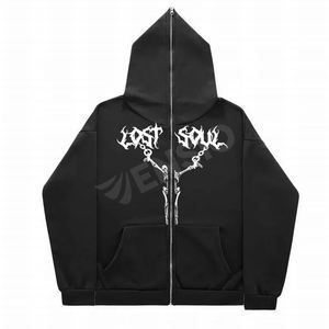 Sudadera con capucha y cremallera completa unisex de alta calidad 100% algodón al por mayor cremallera facial en blanco personalizada OEM para la temporada de invierno - Product Image 1