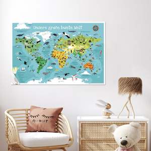 Póster de Mapa del Mundo XL para Niños, Mapa de Pared Colorido y Grande, Nuestro Gran Mundo - Product Image 2