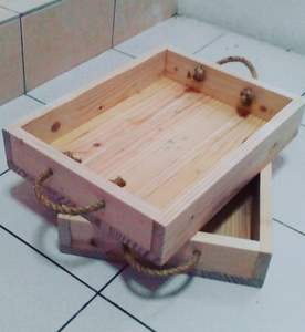 MULTIPLE FARMOUSE Plateau de service rond en bois d'acacia pour la cuisine, la maison ou l'hôtel Style classique Vaisselle pour la fête ou la nourriture Ser - Product Image 4