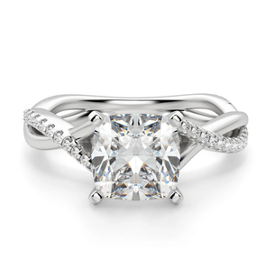 Anillo de compromiso de plata de ley con estilo para mujer, Moissanite retorcido con corte de cojín, nuevo diseño para regalo de aniversario de fiesta de boda - Product Image 1