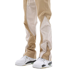 Custom Logo Stripe Stacked Sweet Pants <b>Baggy</b> Loose <b>Men</b> <b>Trouser</b> Polyester Wide Leg Premium Flare Sweat Pant for <b>Men's</b> at Nurak - Product Image 2